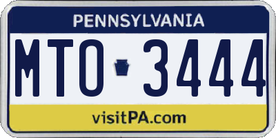 PA license plate MTO3444