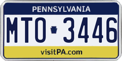 PA license plate MTO3446