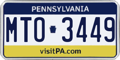 PA license plate MTO3449