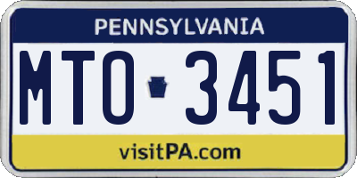 PA license plate MTO3451