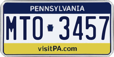 PA license plate MTO3457