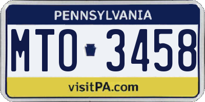 PA license plate MTO3458