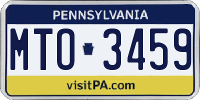PA license plate MTO3459