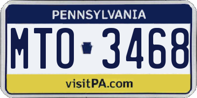 PA license plate MTO3468