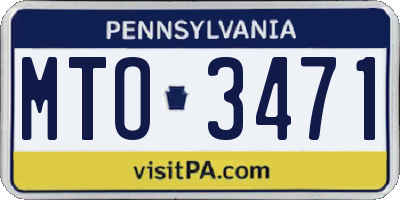PA license plate MTO3471