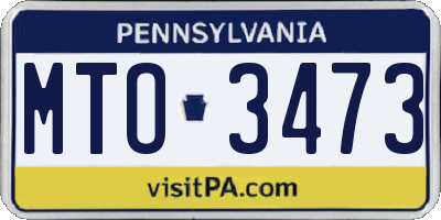 PA license plate MTO3473