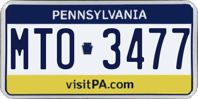 PA license plate MTO3477