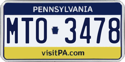 PA license plate MTO3478