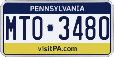 PA license plate MTO3480