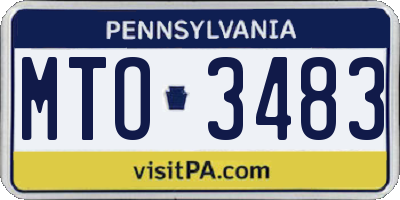 PA license plate MTO3483