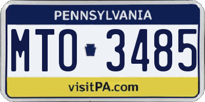 PA license plate MTO3485