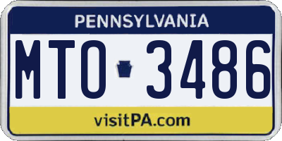 PA license plate MTO3486