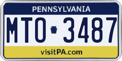 PA license plate MTO3487