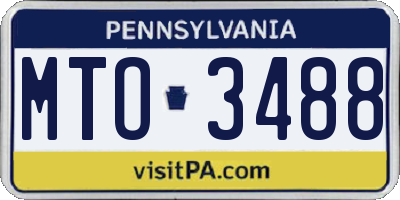 PA license plate MTO3488