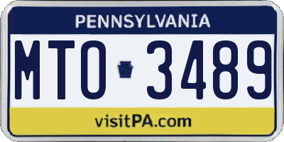 PA license plate MTO3489