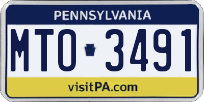 PA license plate MTO3491