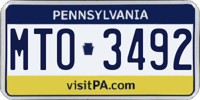 PA license plate MTO3492