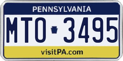 PA license plate MTO3495