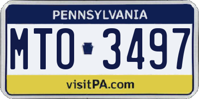 PA license plate MTO3497