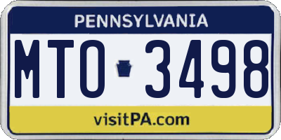 PA license plate MTO3498