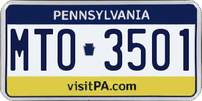 PA license plate MTO3501