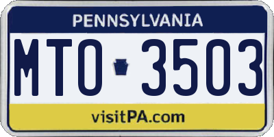 PA license plate MTO3503