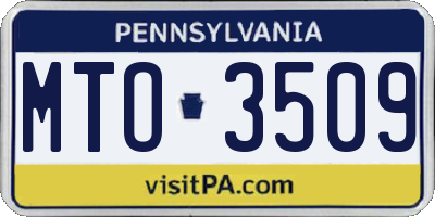PA license plate MTO3509