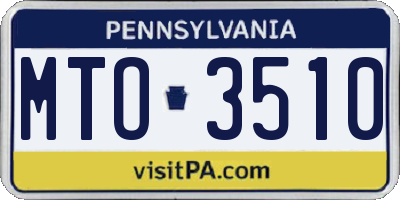 PA license plate MTO3510