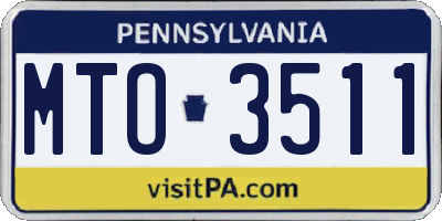 PA license plate MTO3511
