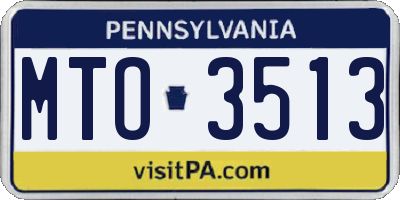 PA license plate MTO3513