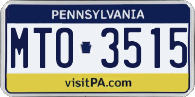 PA license plate MTO3515