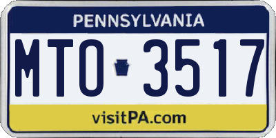 PA license plate MTO3517