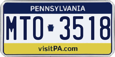 PA license plate MTO3518