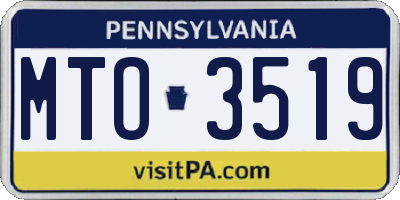 PA license plate MTO3519