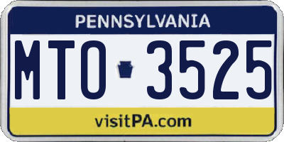 PA license plate MTO3525