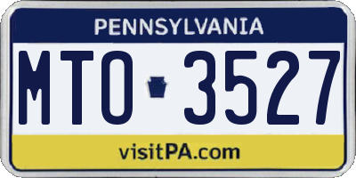 PA license plate MTO3527