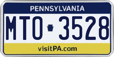 PA license plate MTO3528