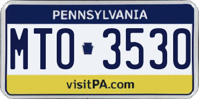 PA license plate MTO3530
