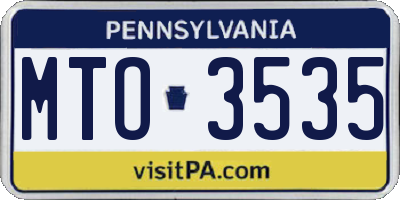PA license plate MTO3535