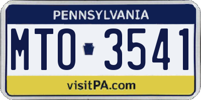 PA license plate MTO3541