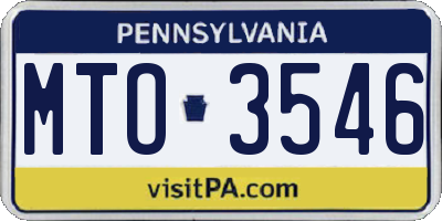 PA license plate MTO3546