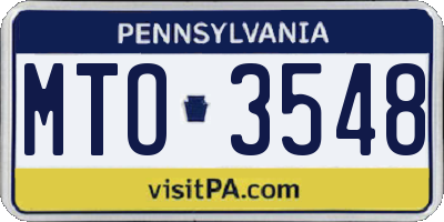 PA license plate MTO3548