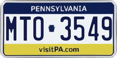 PA license plate MTO3549