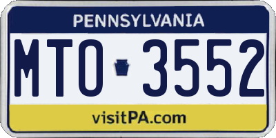 PA license plate MTO3552