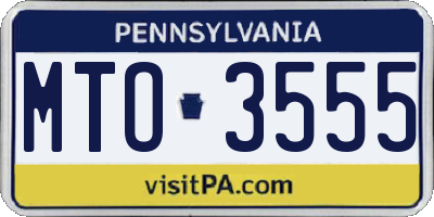 PA license plate MTO3555