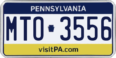 PA license plate MTO3556