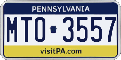 PA license plate MTO3557