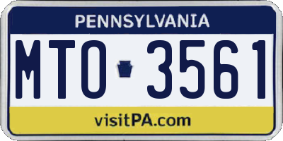 PA license plate MTO3561
