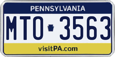 PA license plate MTO3563