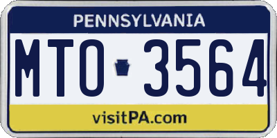 PA license plate MTO3564
